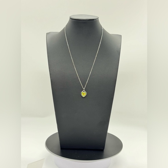 Crystal AB Heart Necklace made with Swarovski Crystals - Picture 4 of 7